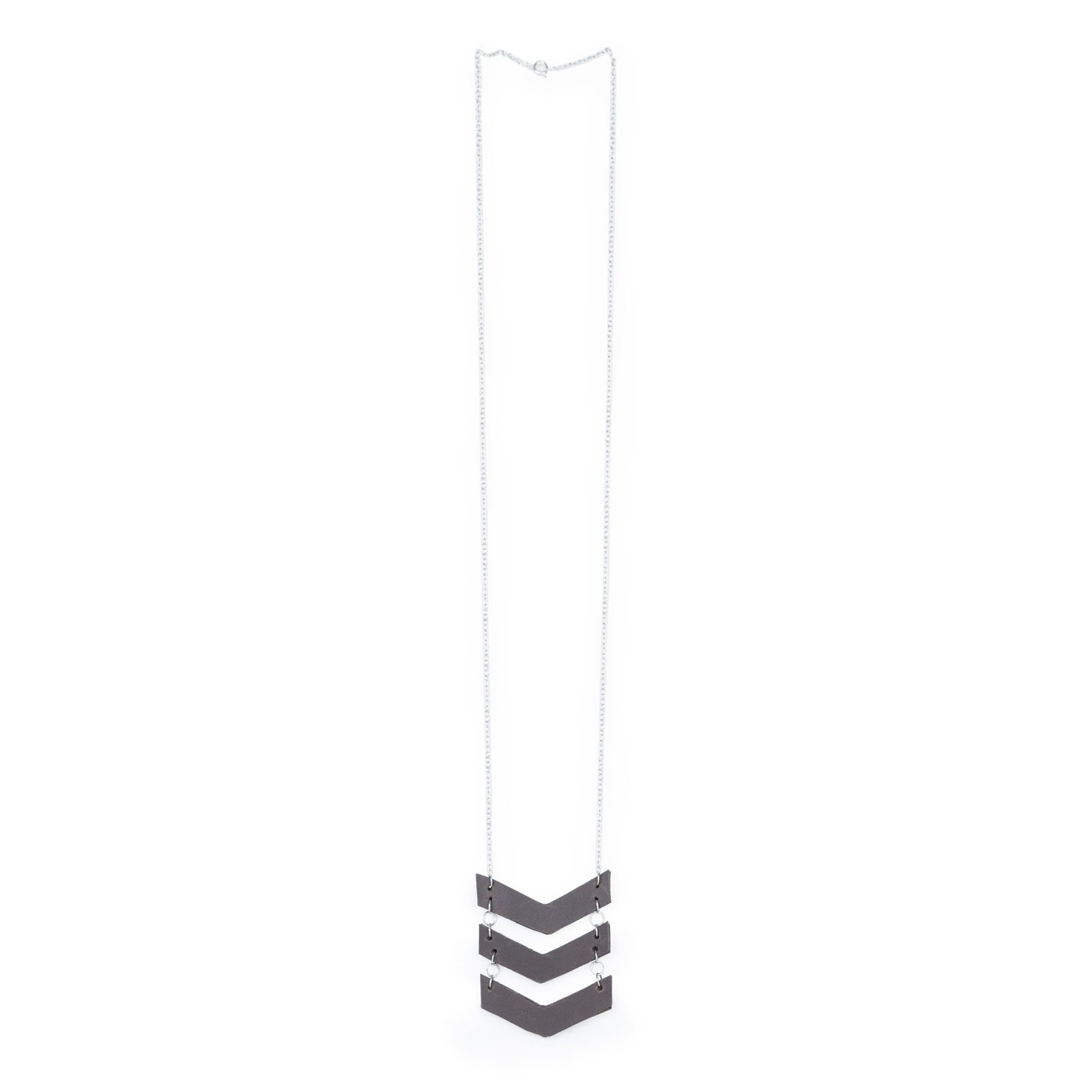 leather chevron necklace - Image 2