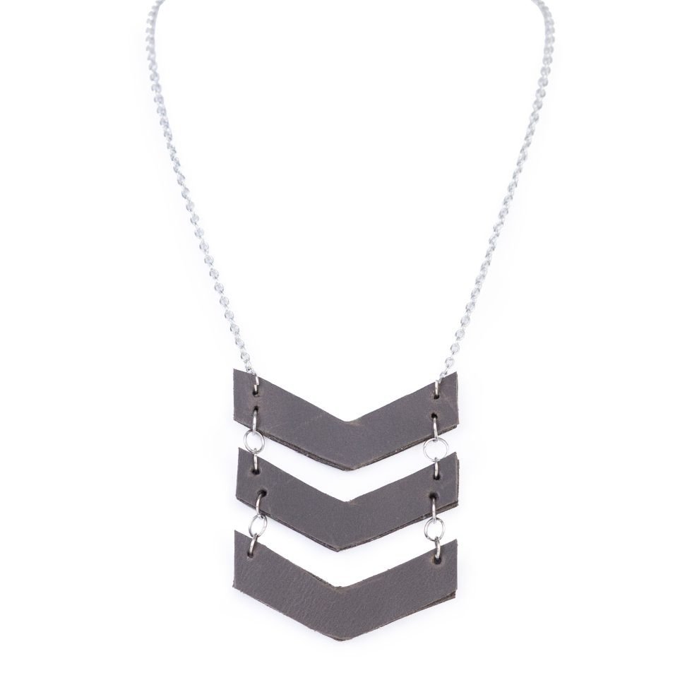 leather chevron necklace