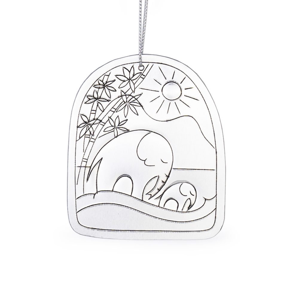 tin ornament - elephant in the sun