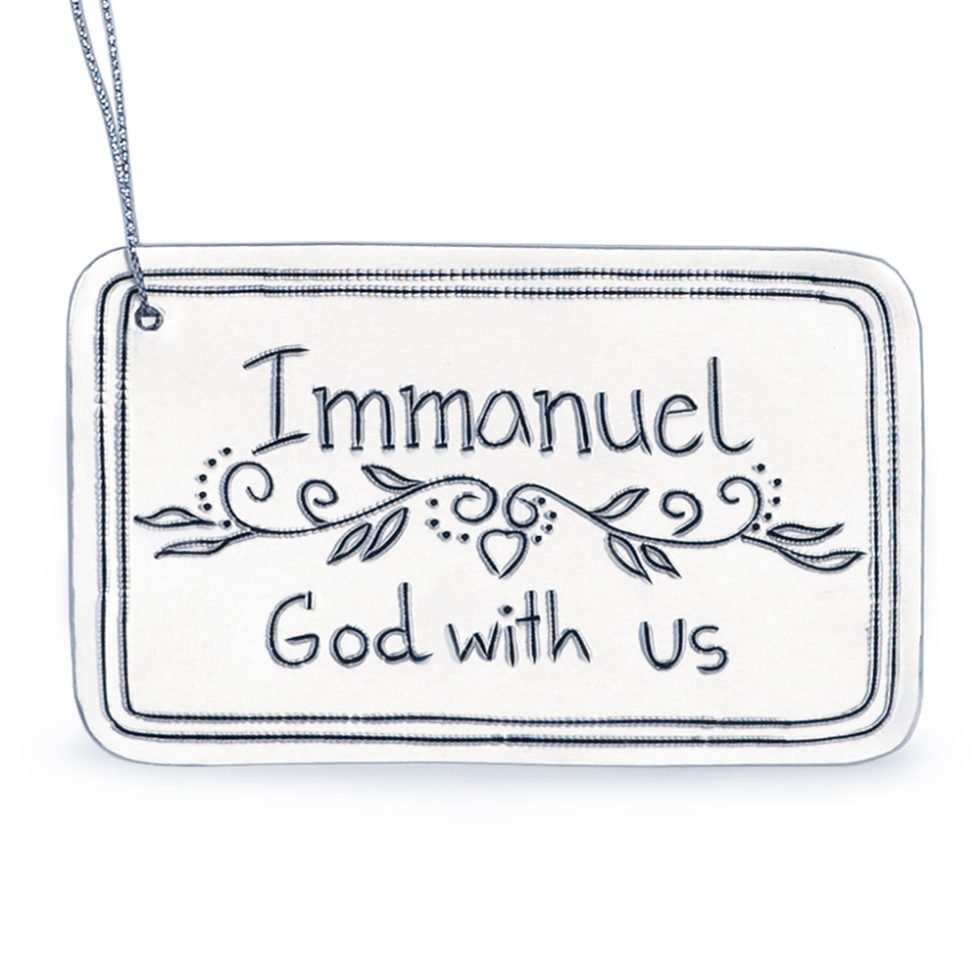tin ornament - immanuel god with us