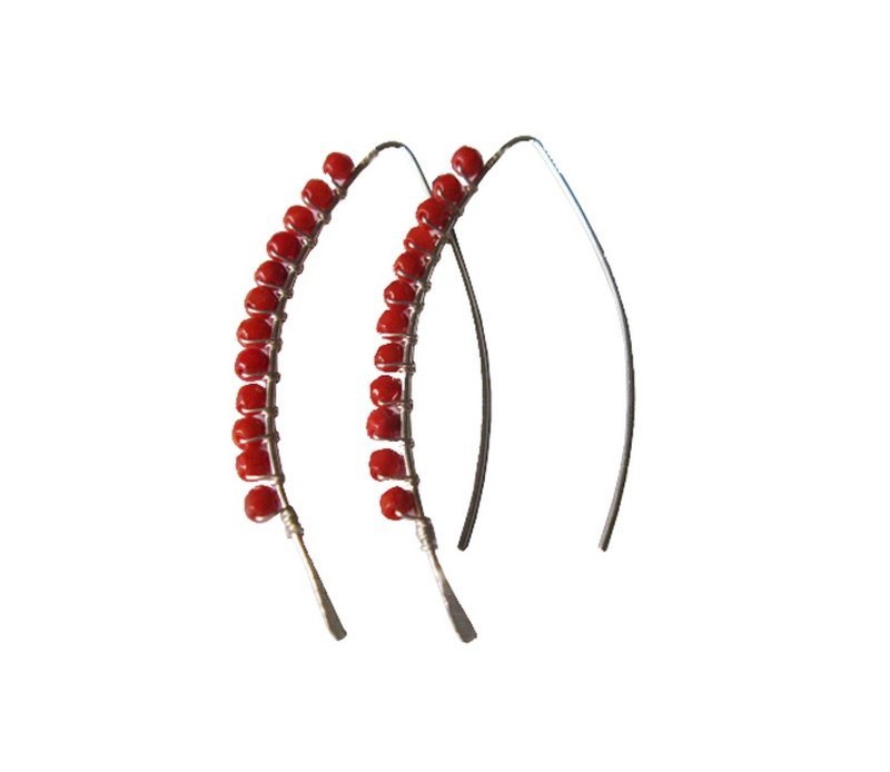 silver wire-wrapped post earrings