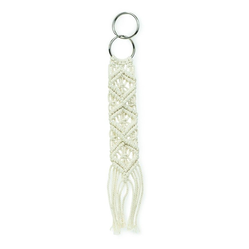 macramé diamond keychain