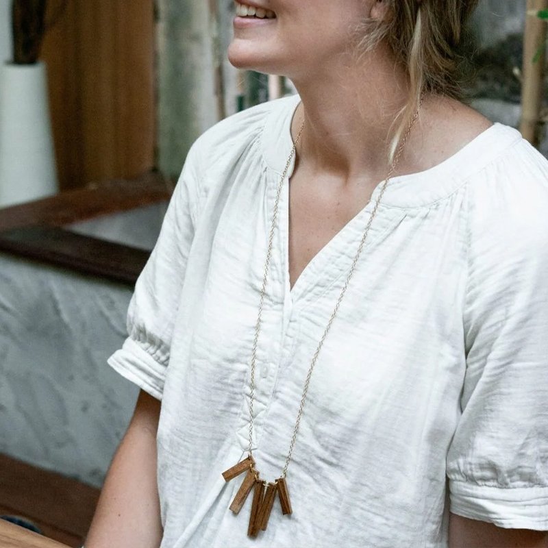wooden waterfall necklace - Image 2