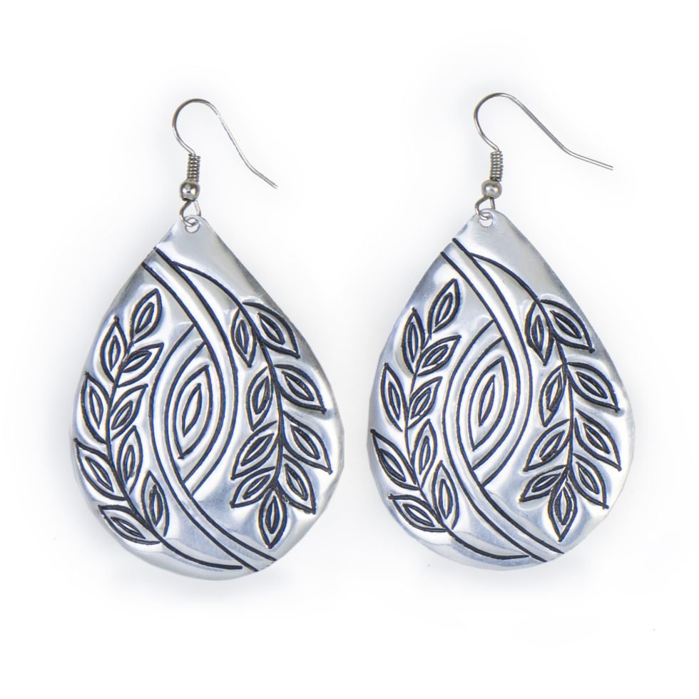 Tin Earrings Leaf