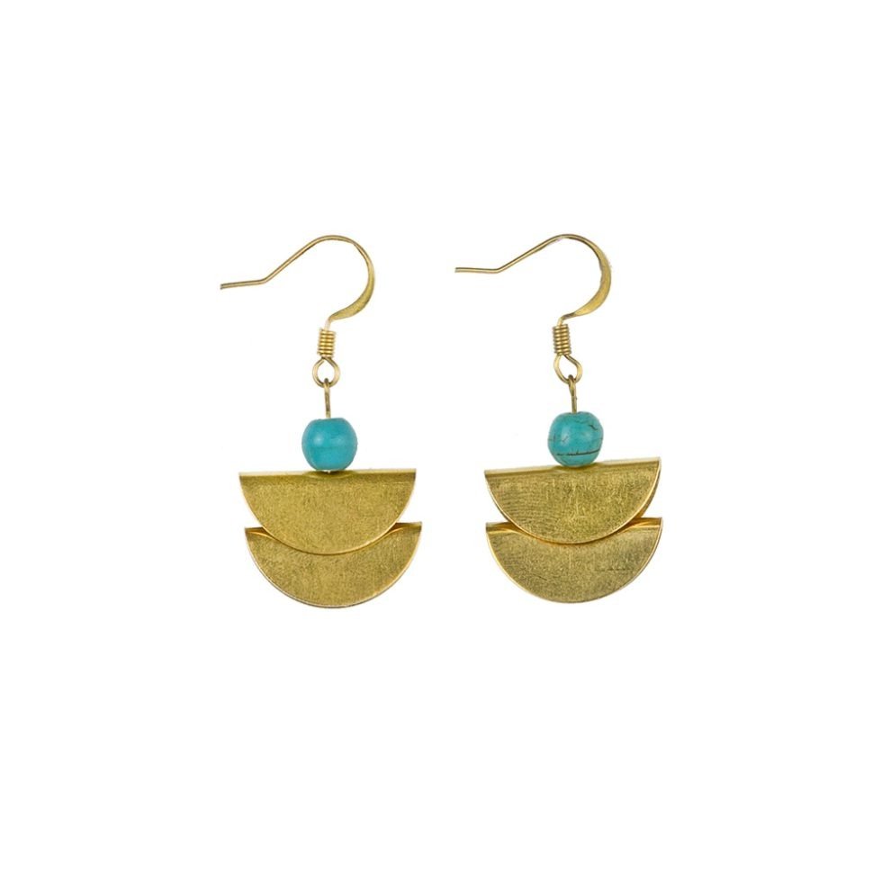 Brass Half Moon Earrings