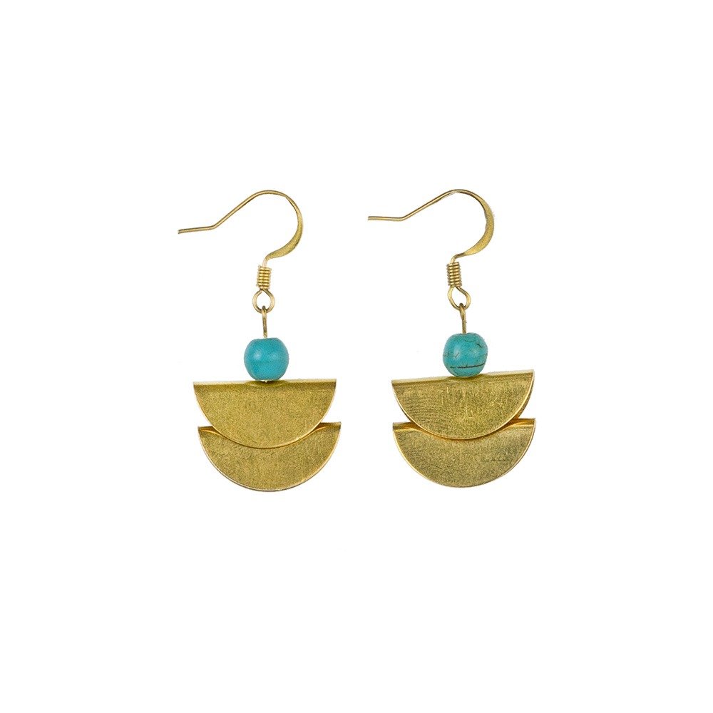 Brass Half Moon Earrings