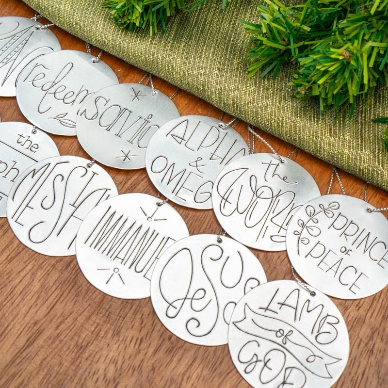 Names of Jesus Tin Ornament Set