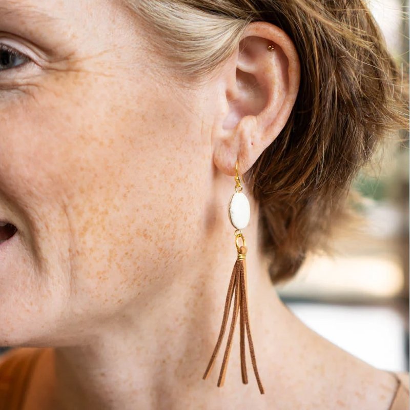 suede tassel earrings - Image 3