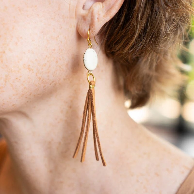 suede tassel earrings - Image 4