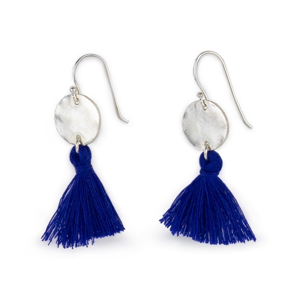 silver tassel earrings