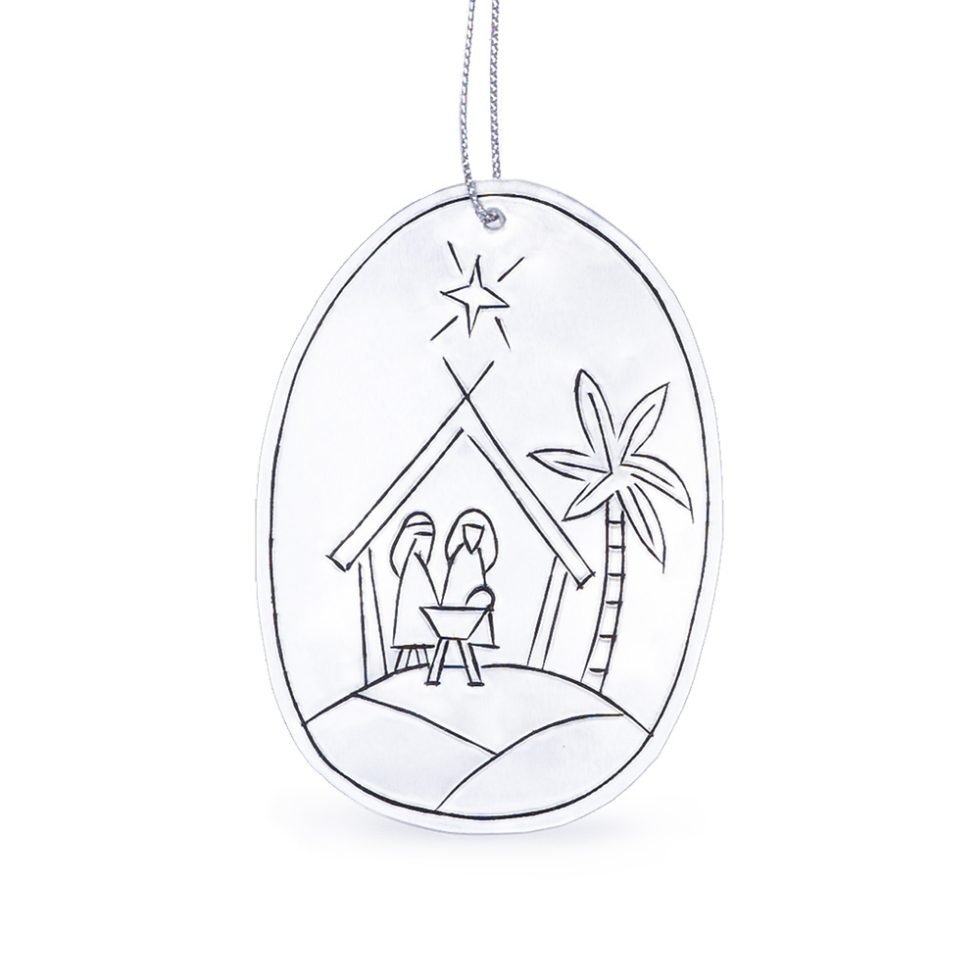 tin ornament - nativity #2