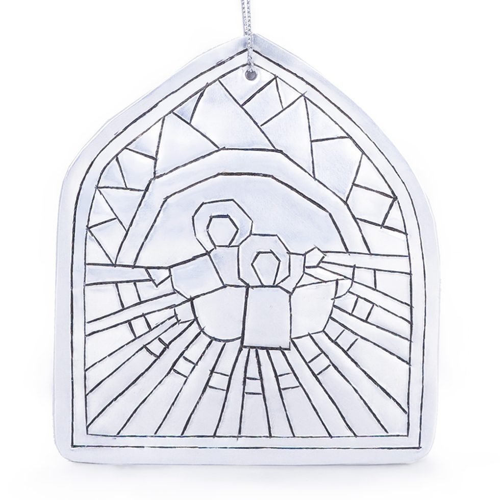 tin ornament - stained glass angels