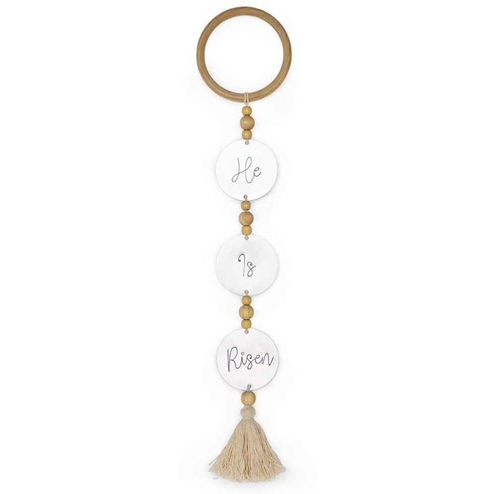 he is risen tin door hanger