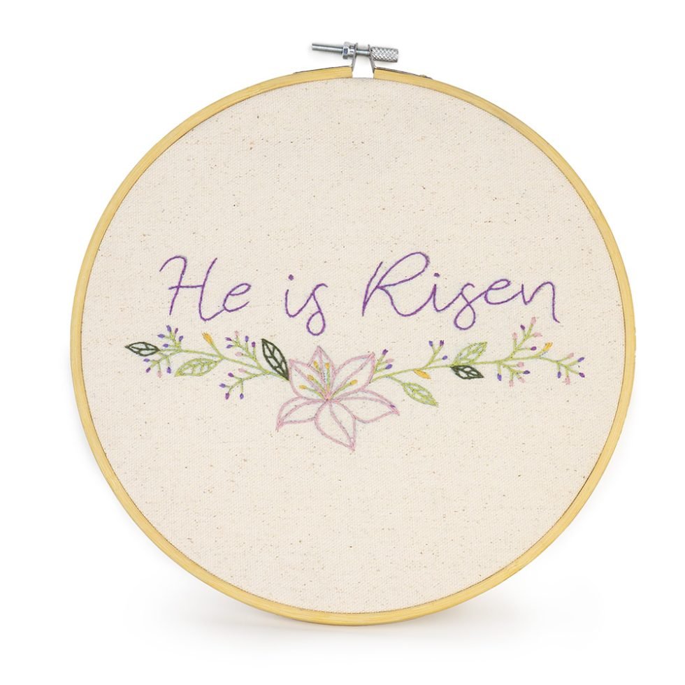 he is risen large embroidery hoop
