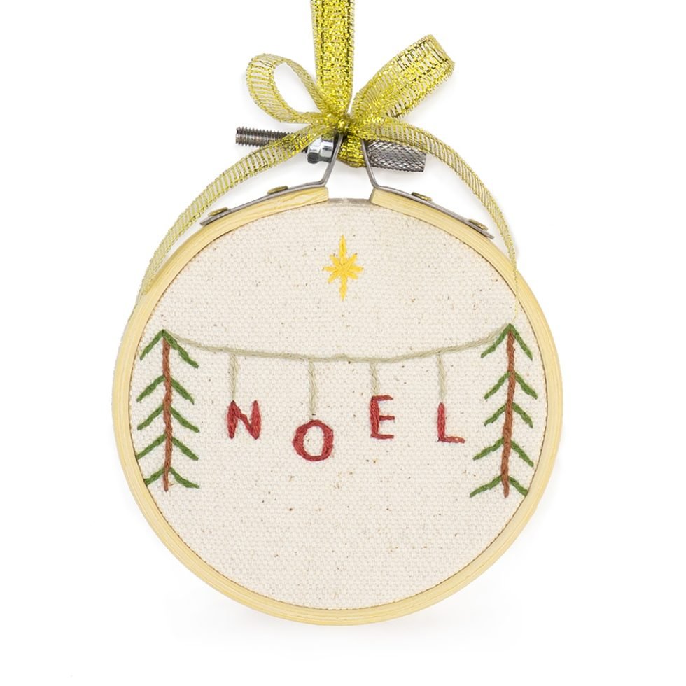 embroidered noel ornament