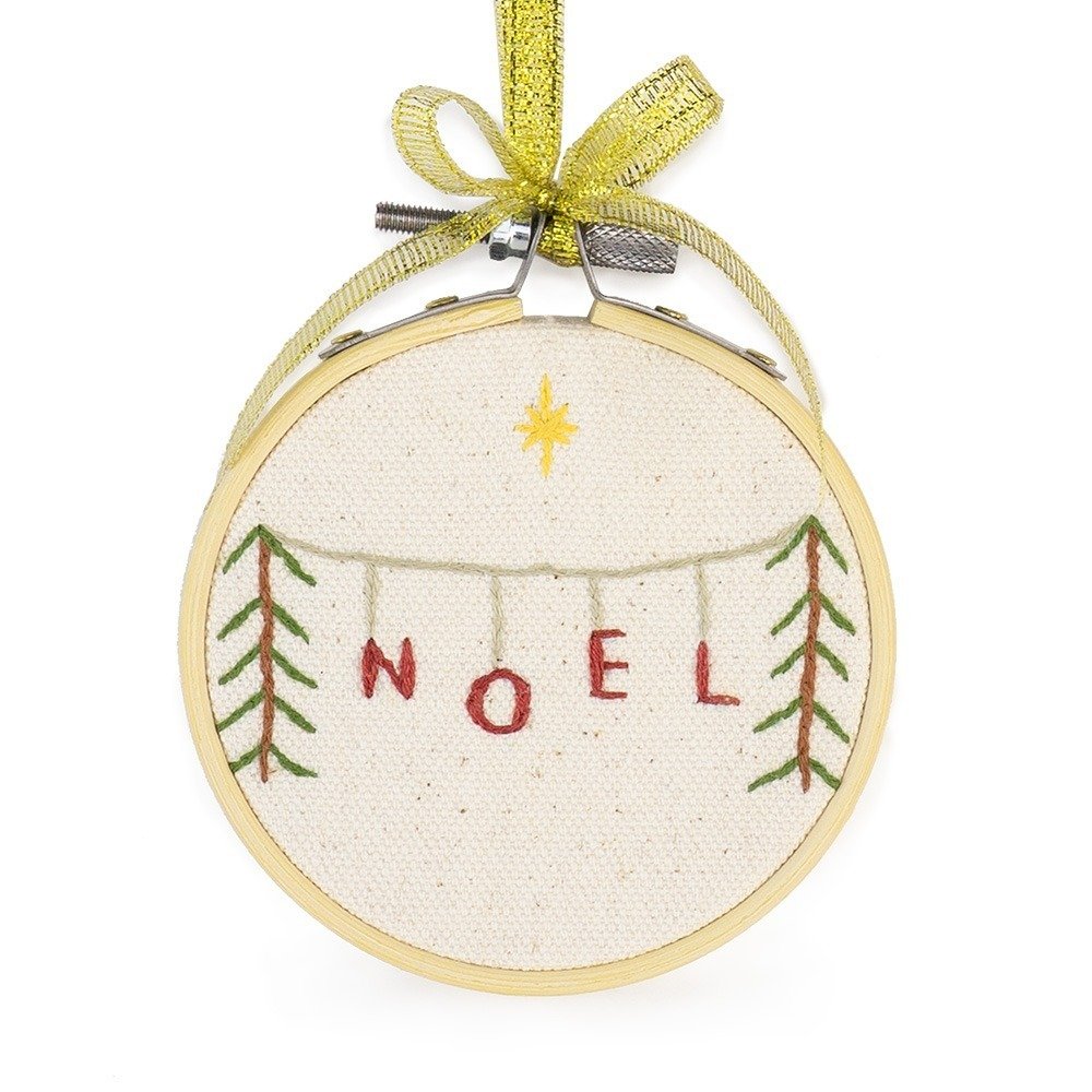 embroidered noel ornament