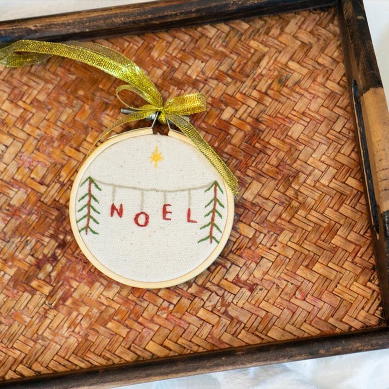 embroidered noel ornament - Image 2