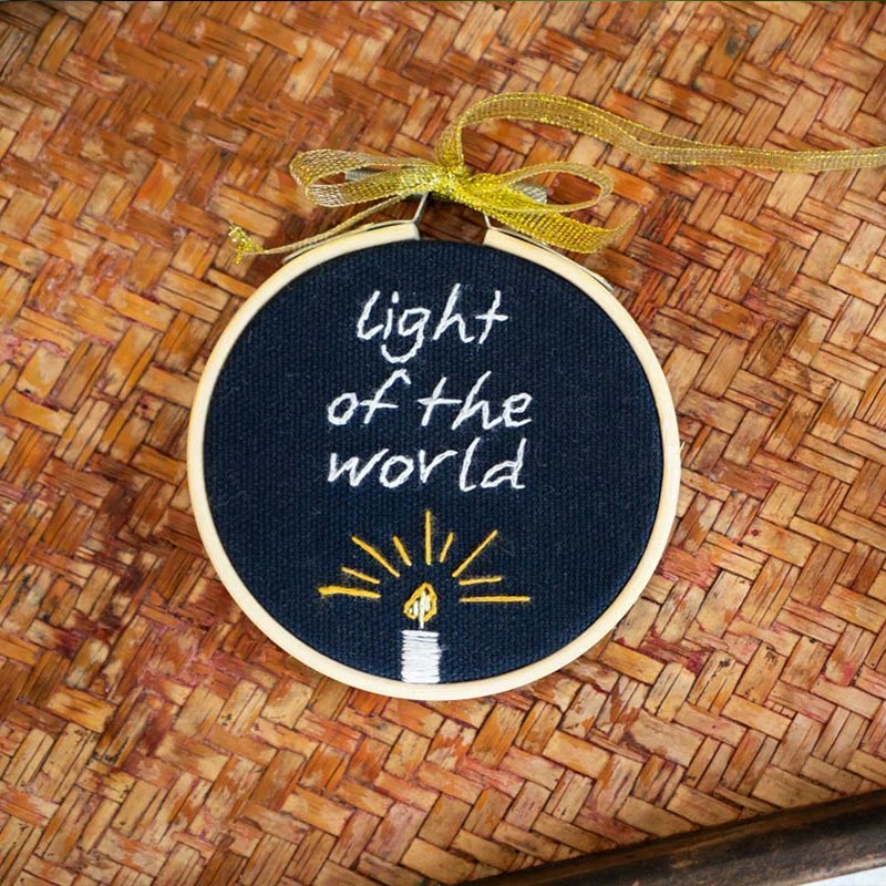 embroidered light of the world ornament - Image 2
