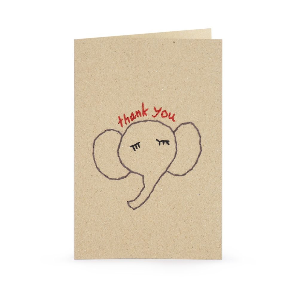 elephant thank you card